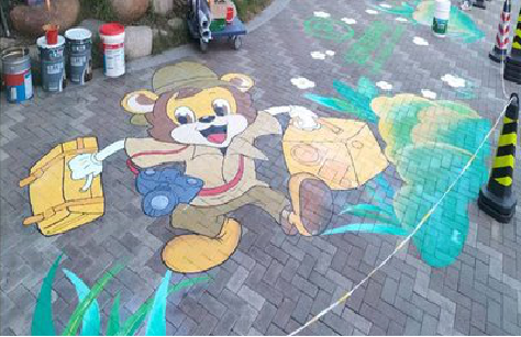 大余夏季画地面彩绘会遇到的问题