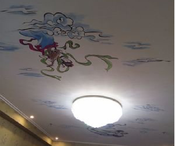 大余如何快速绘制天花板上的手绘墙?